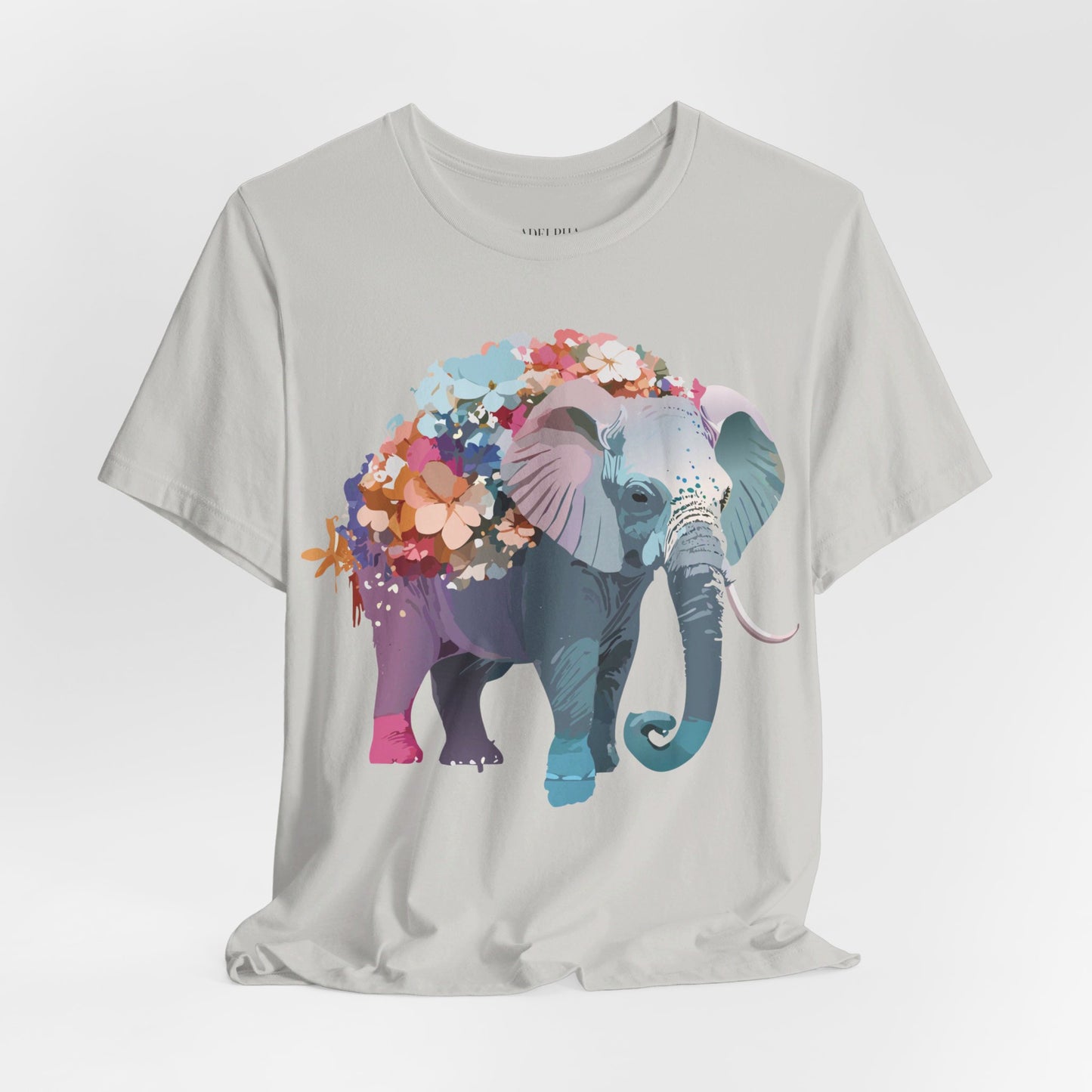 Natural Cotton Tee Shirt with Elephant Printify