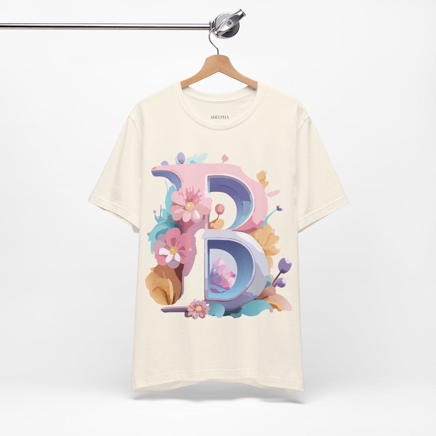 Natural Cotton Tee Shirt - Letters Collection - B Printify
