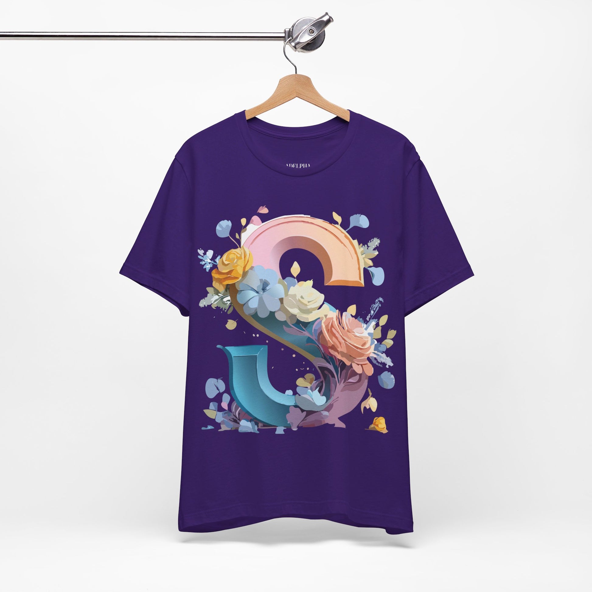 Natural Cotton Tee Shirt - Letters Collection - S Printify