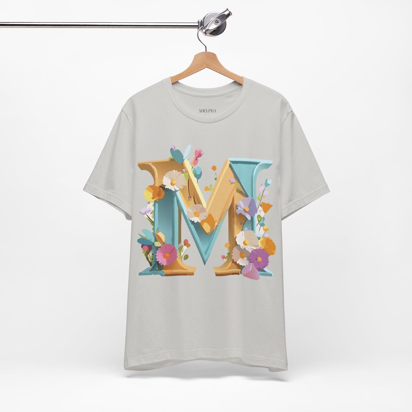 Natural Cotton Tee Shirt - Letters Collection - M Printify