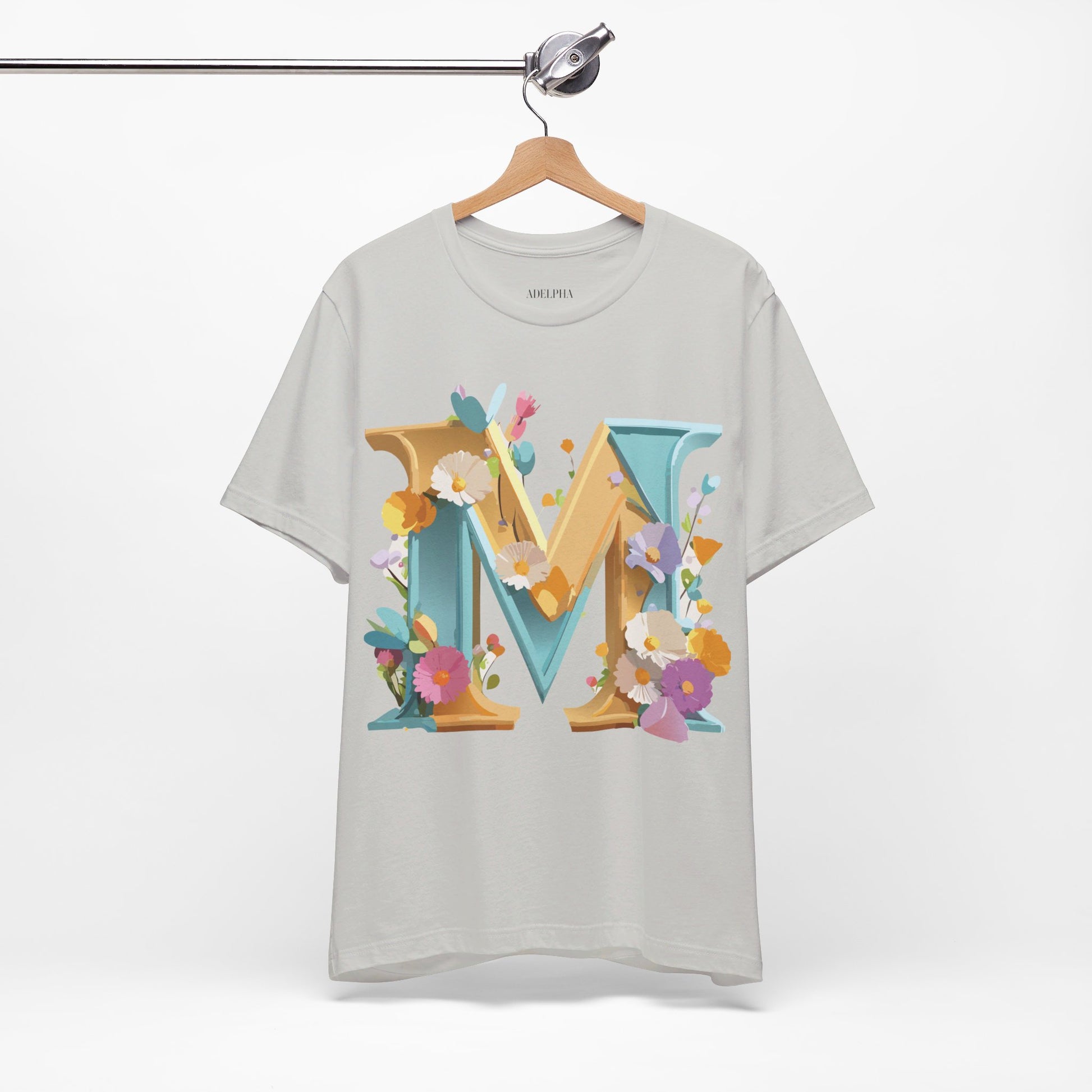Natural Cotton Tee Shirt - Letters Collection - M Printify