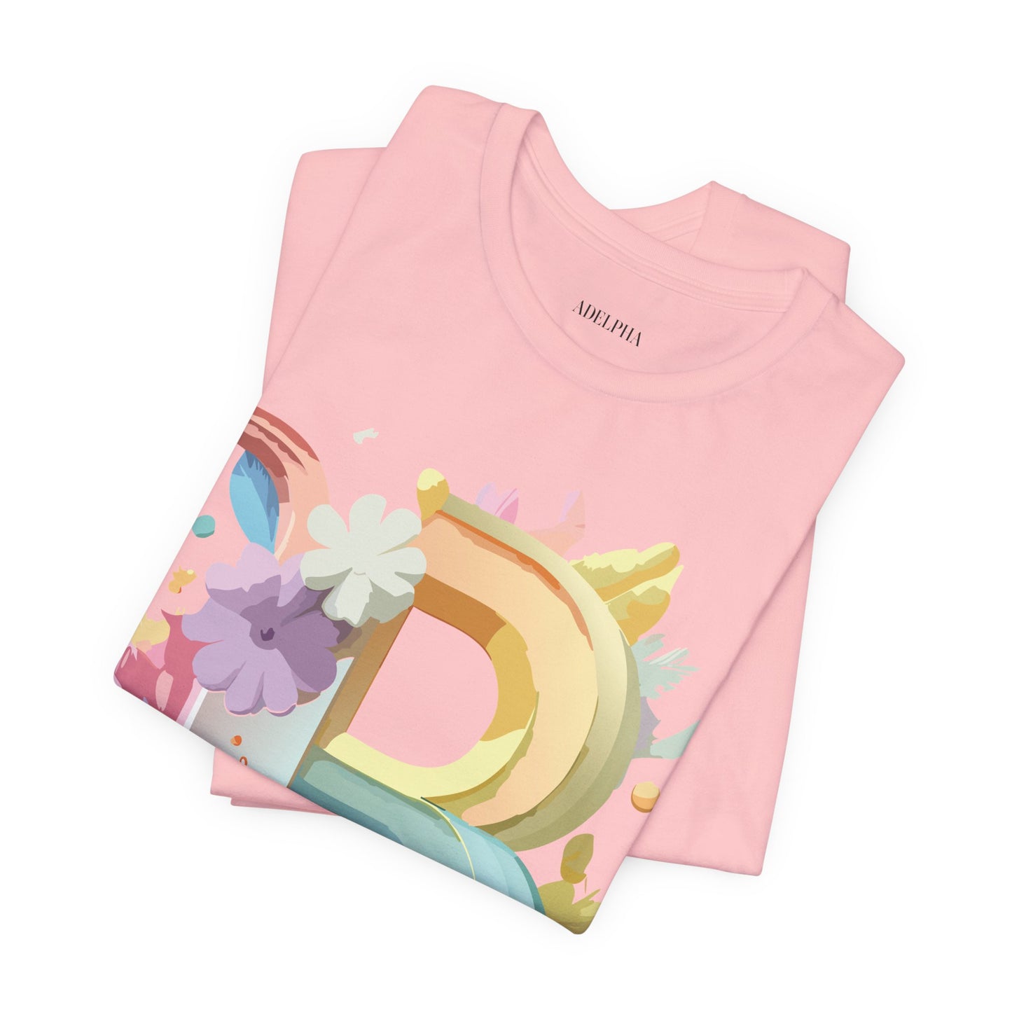 Natural Cotton Tee Shirt - Letters Collection - B Printify