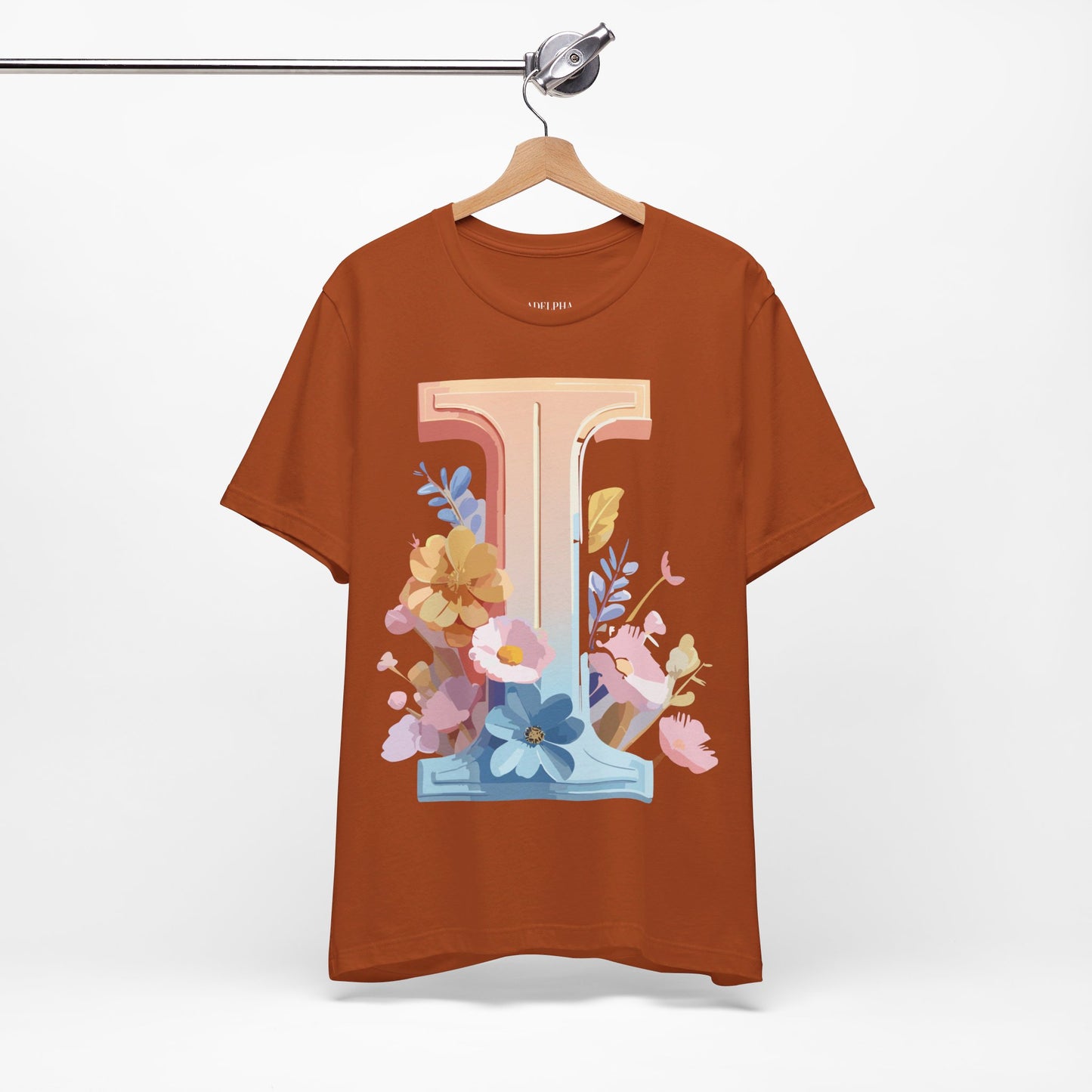 Natural Cotton Tee Shirt - Letters Collection - I Printify