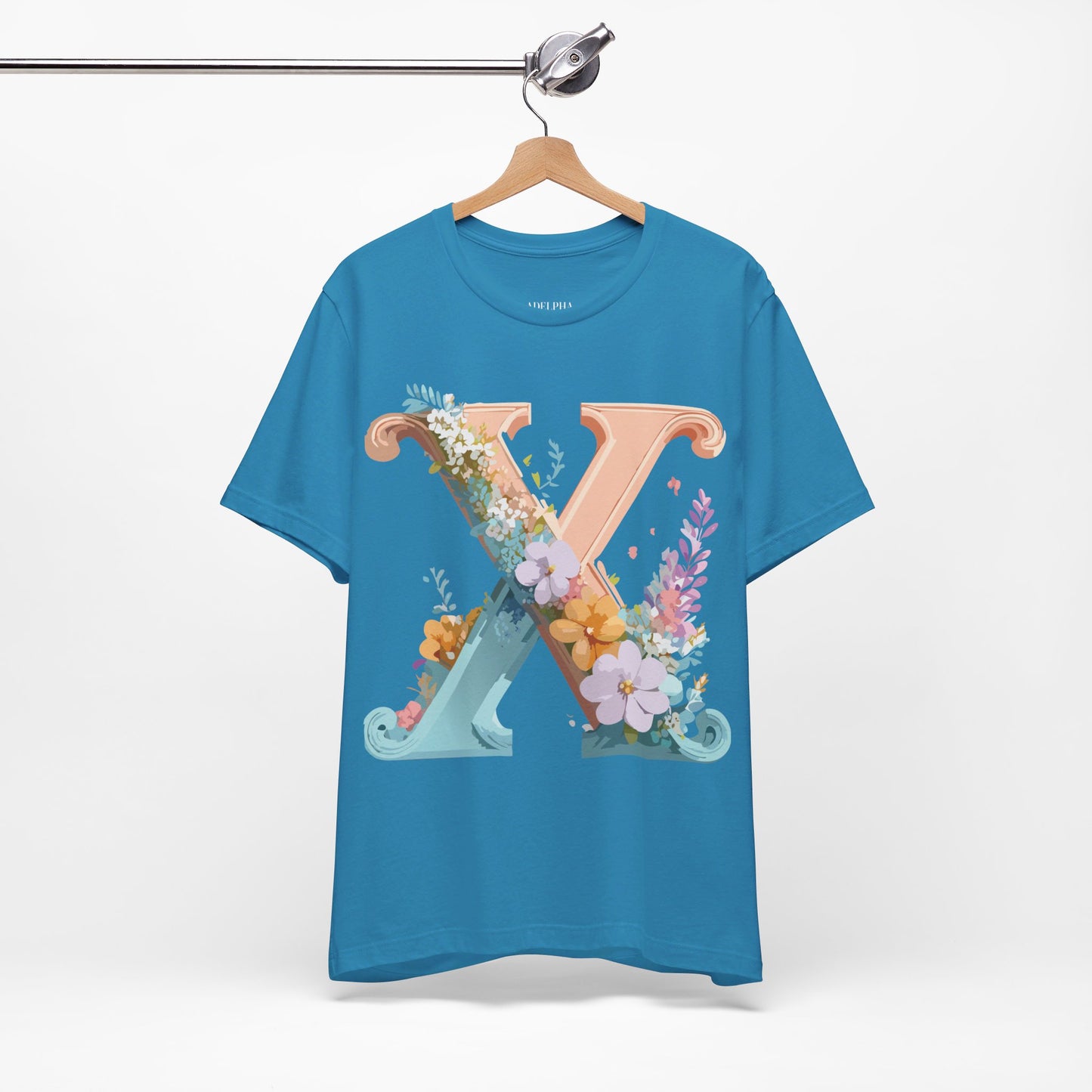 Natural Cotton Tee Shirt - Letters Collection - X Printify