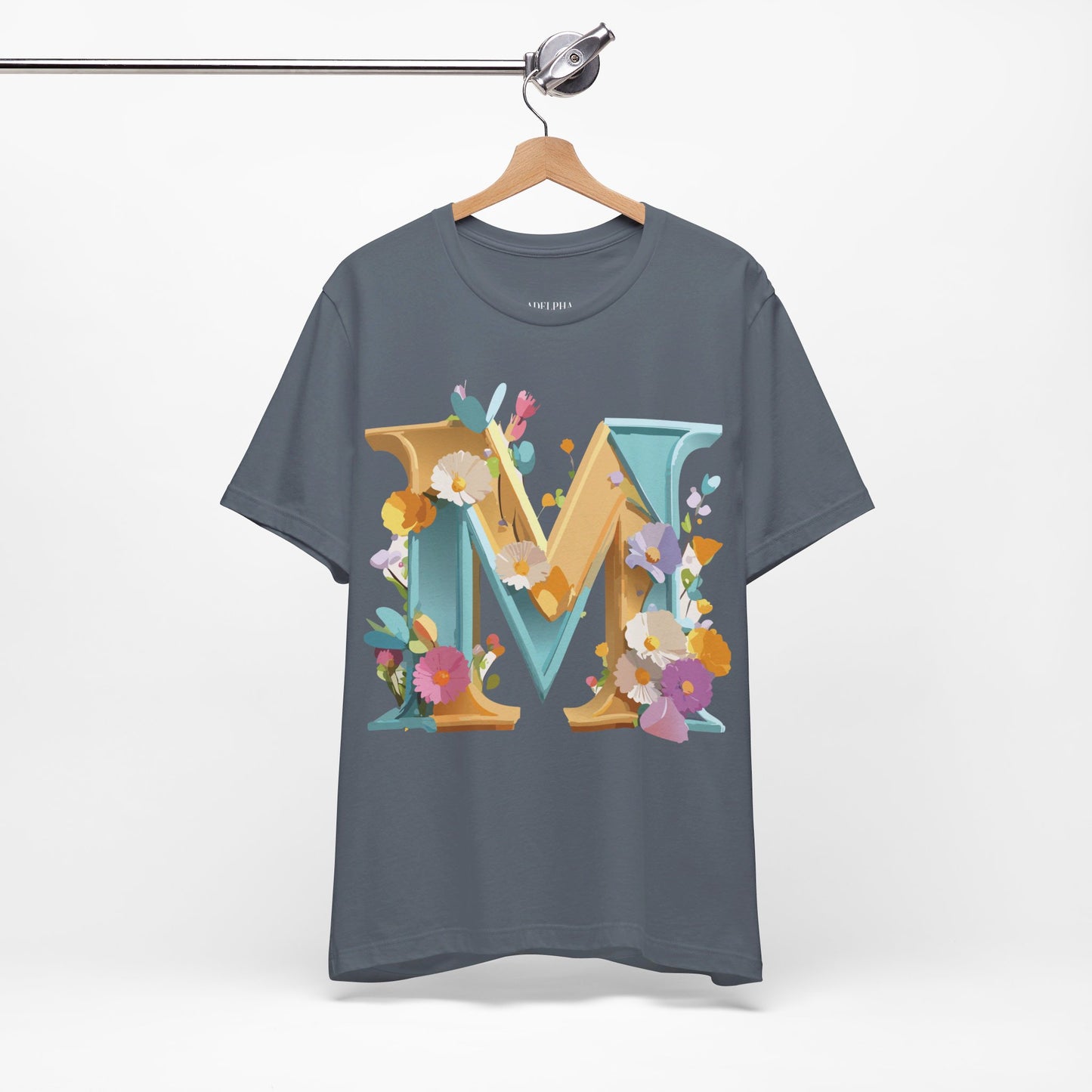 Natural Cotton Tee Shirt - Letters Collection - M Printify