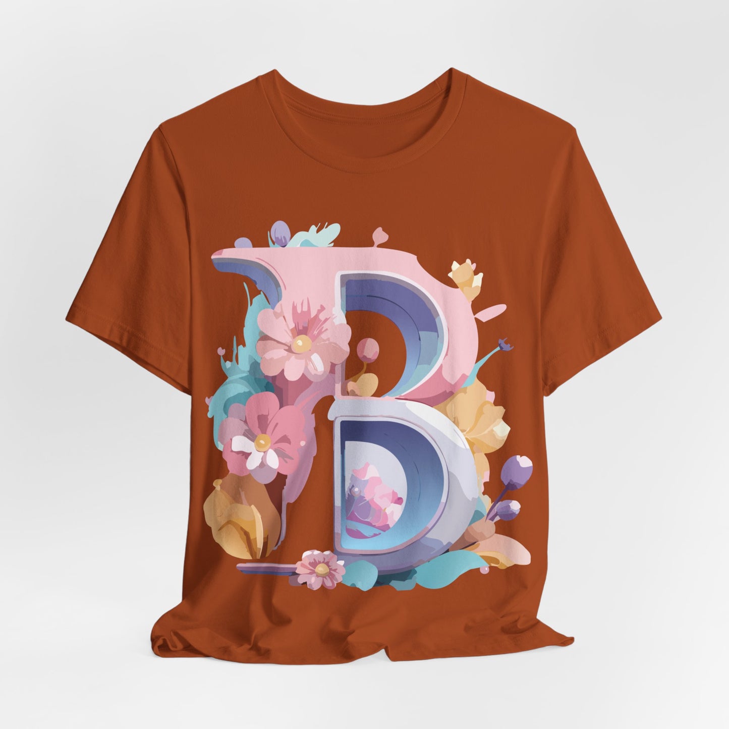 Natural Cotton Tee Shirt - Letters Collection - B Printify