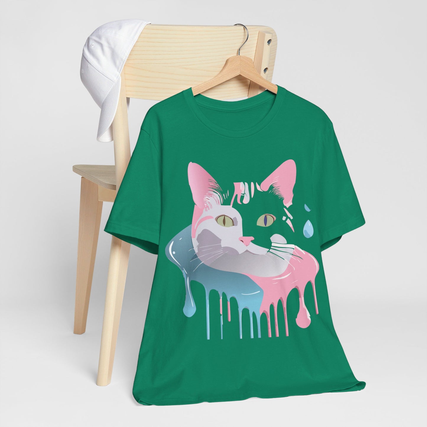 Natural Cotton Tee Shirt with Cat Printify
