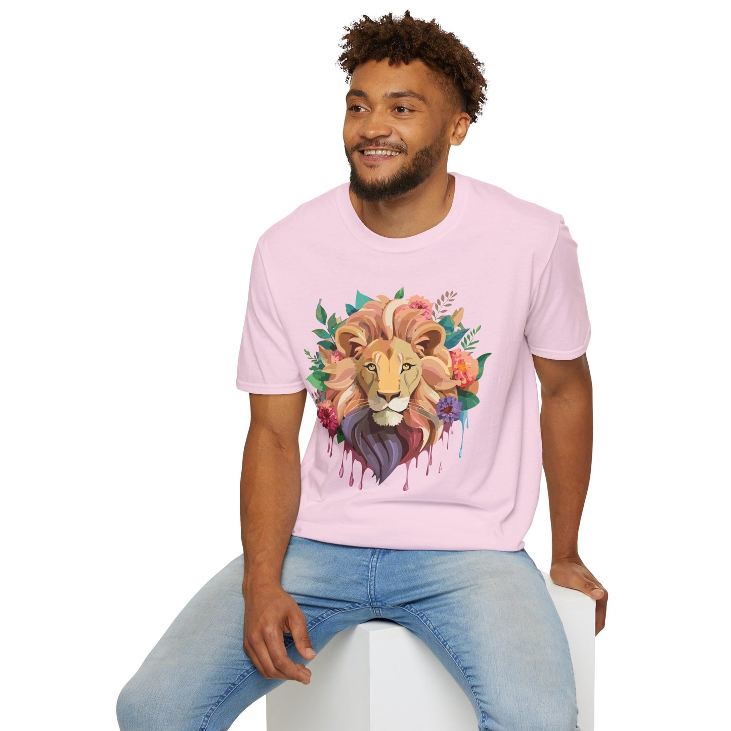 Lion Shirt, Shirt with Lion, Floral Lion Tee, Shirt with Animals