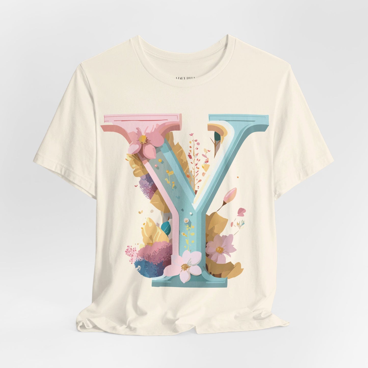 Natural Cotton Tee Shirt - Letters Collection - Y Printify