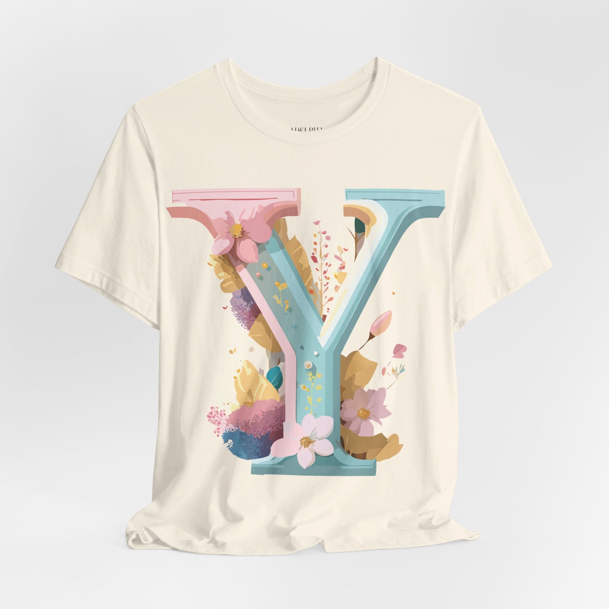 Natural Cotton Tee Shirt - Letters Collection - Y Printify
