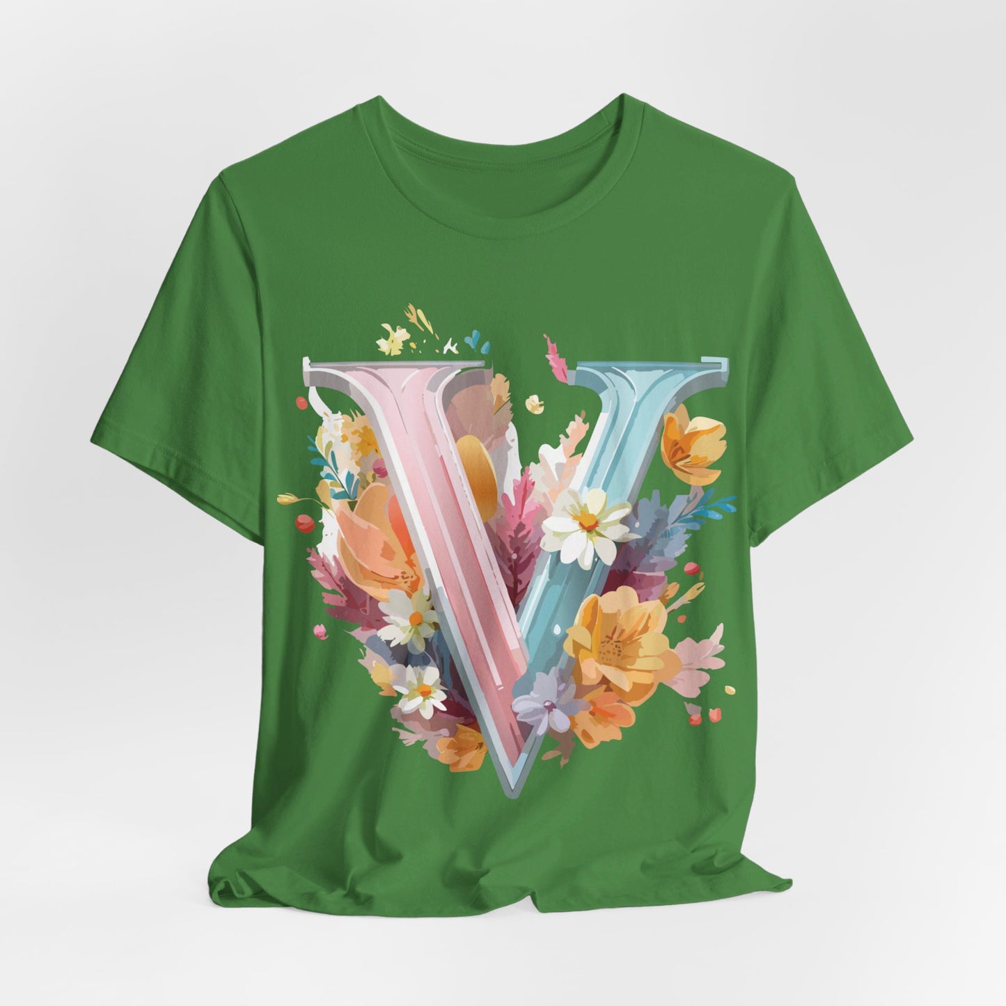 Natural Cotton Tee Shirt - Letters Collection - V Printify