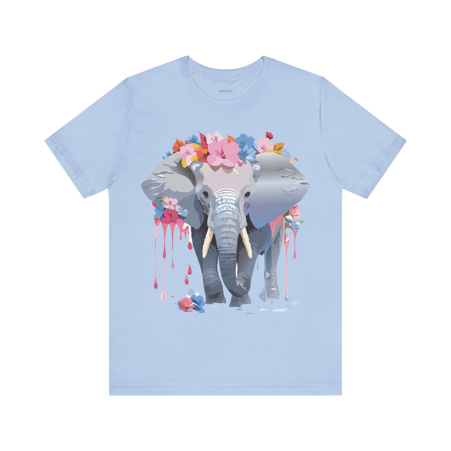 Natural Cotton Tee Shirt with Elephant Printify