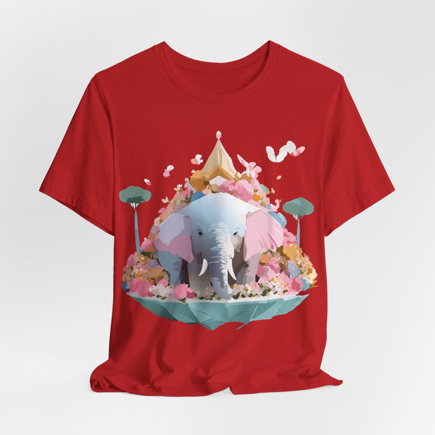 Natural Cotton Tee Shirt with Elephant Printify