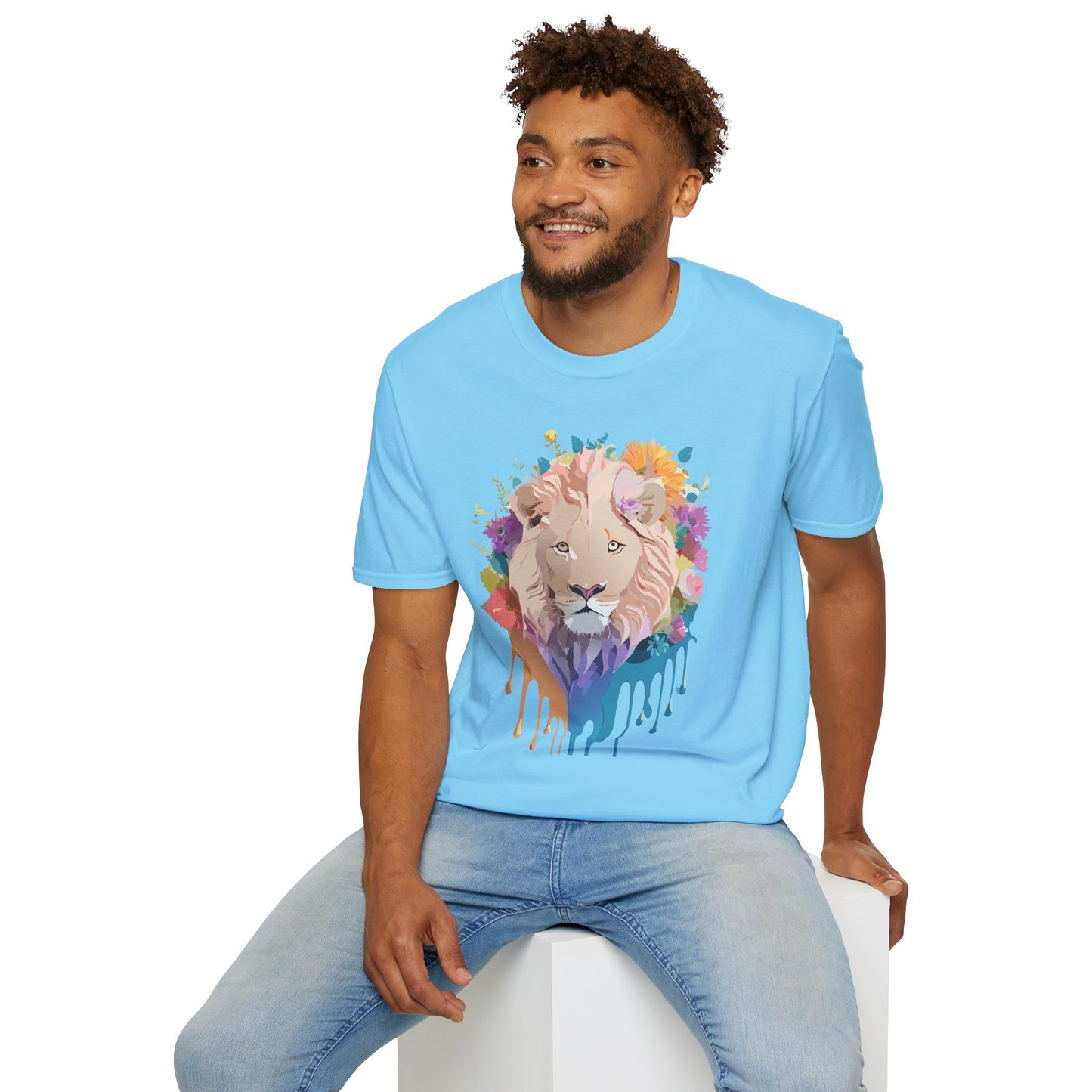 Lion Shirt, Shirt with Lion, Floral Lion Tee, Shirt with Animals