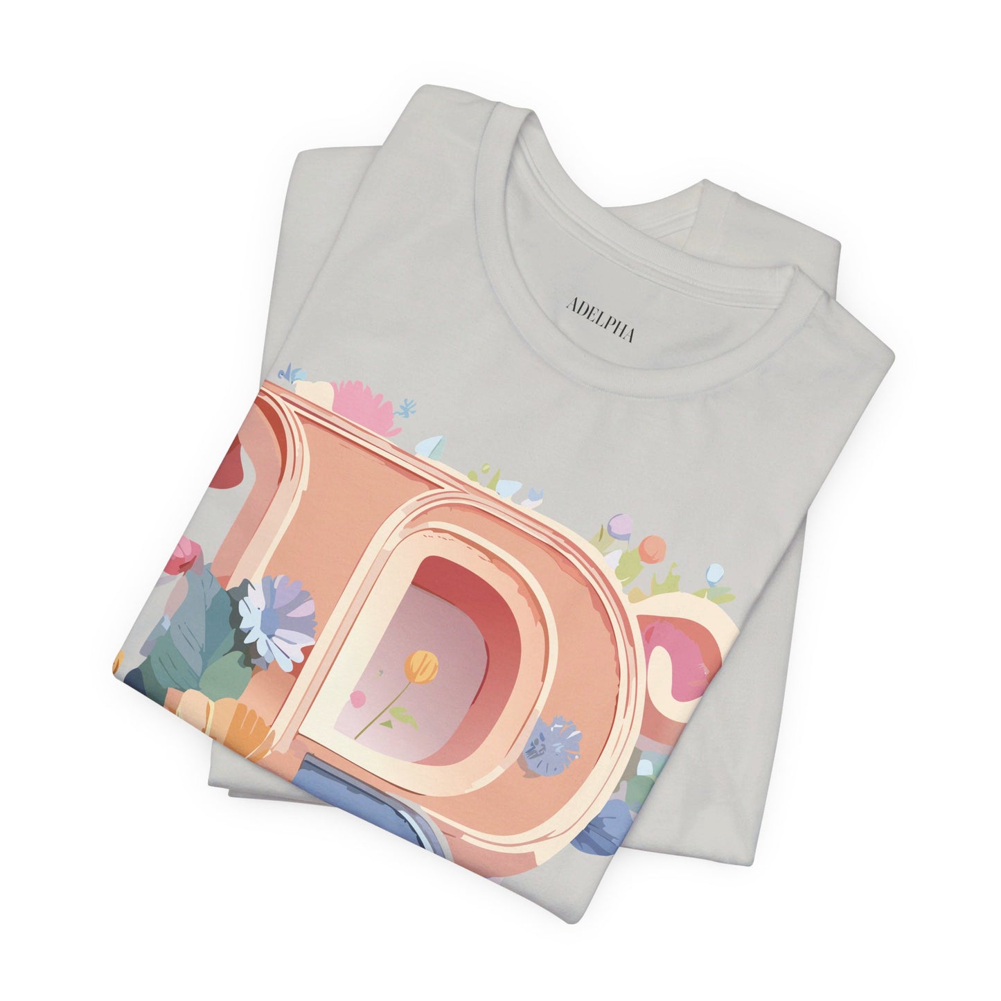 Natural Cotton Tee Shirt - Letters Collection - R Printify