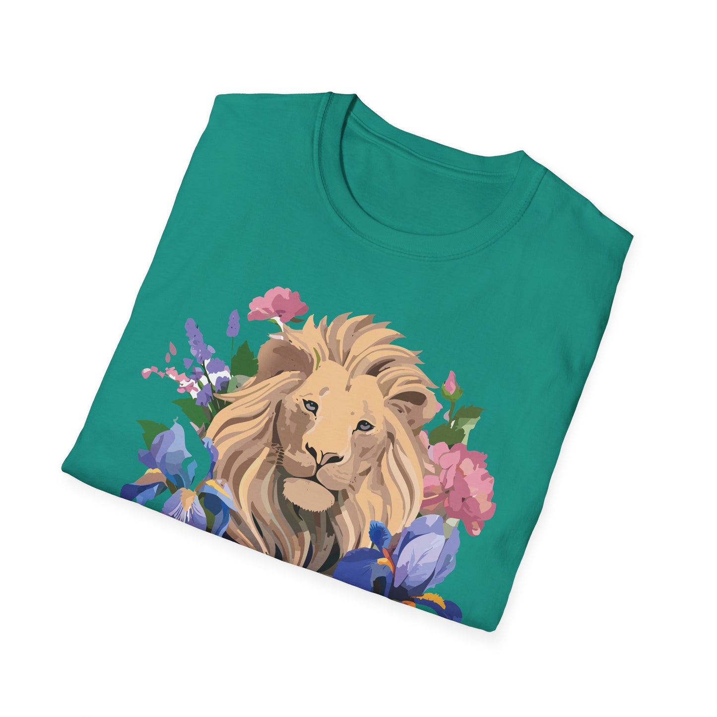 Lion Shirt, Shirt with Lion, Floral Lion Tee, Shirt with Animals