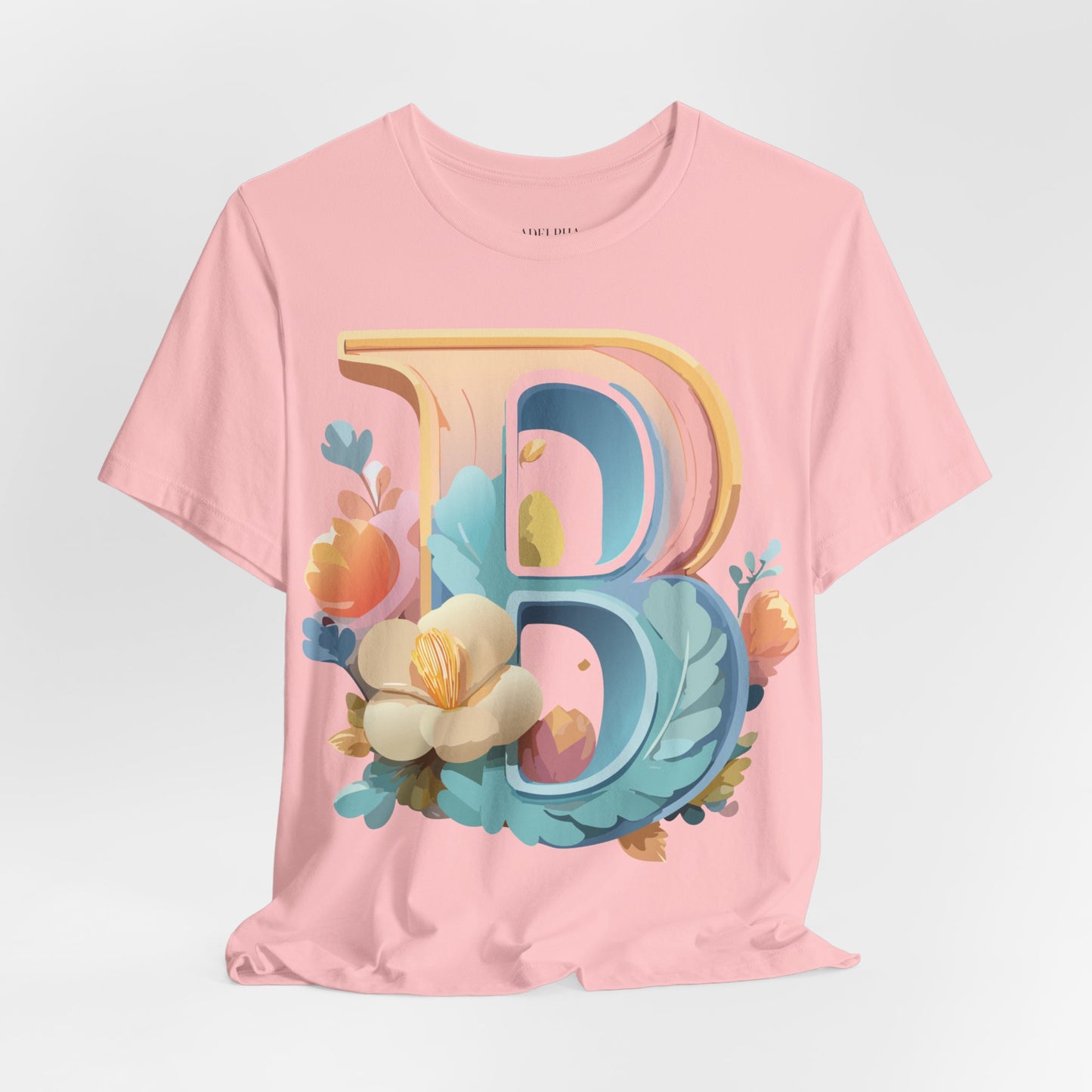 Natural Cotton Tee Shirt - Letters Collection - B Printify
