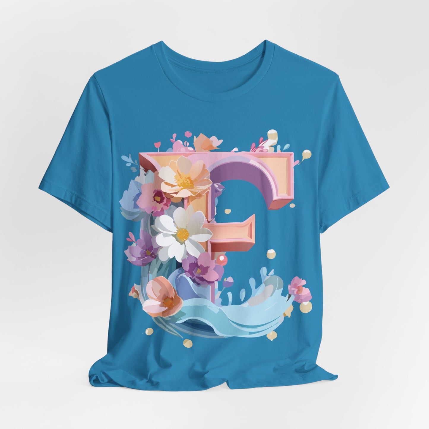 Natural Cotton Tee Shirt - Letters Collection - E Printify