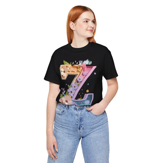 Natural Cotton Tee Shirt - Letters Collection - Z Printify