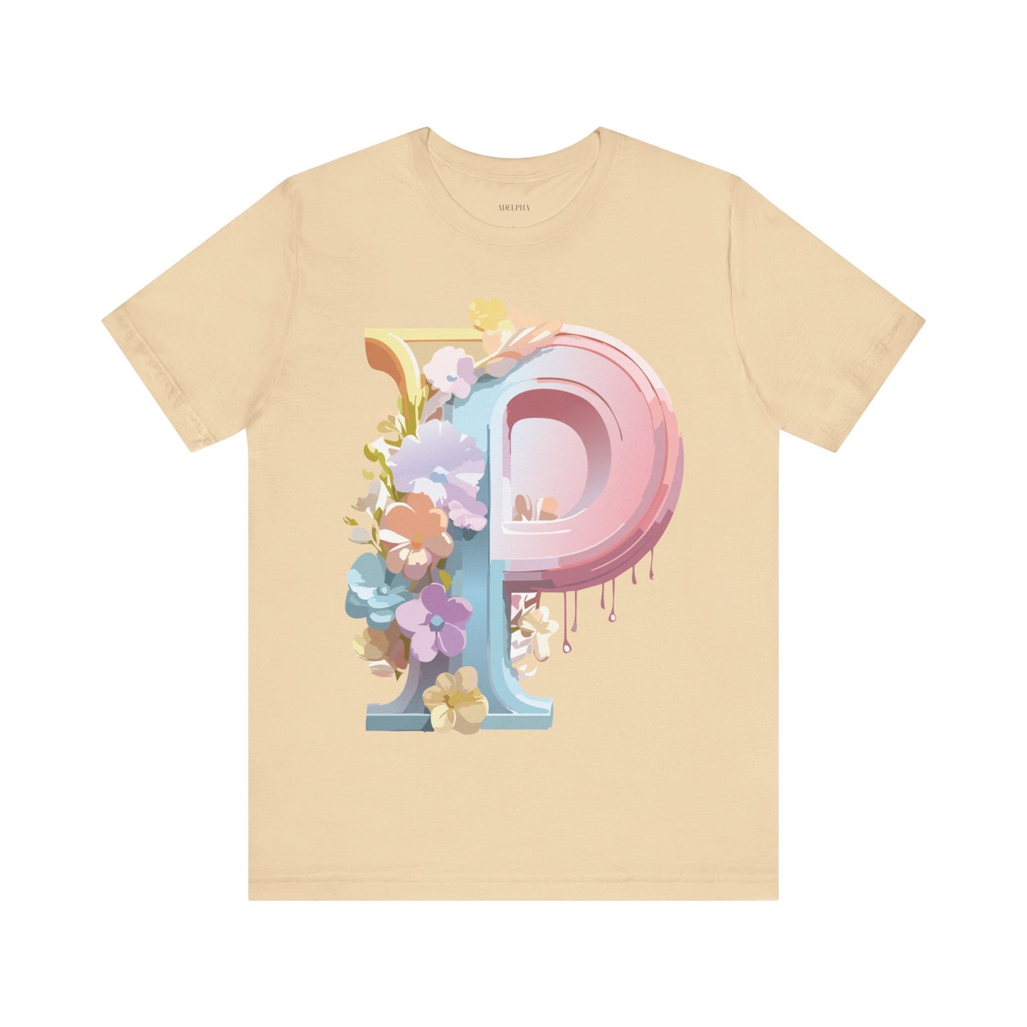 Natural Cotton Tee Shirt - Letters Collection - P Printify