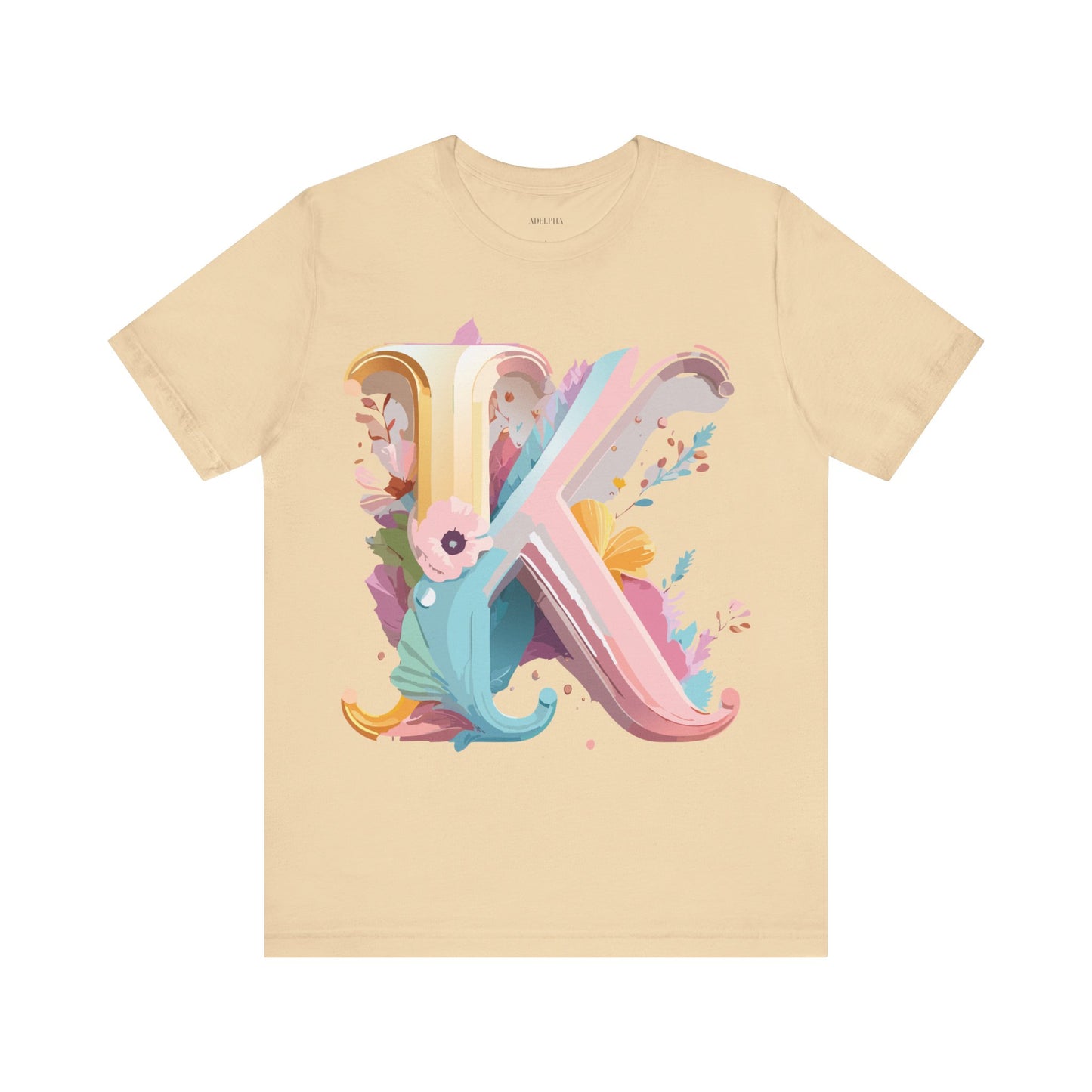 Natural Cotton Tee Shirt - Letters Collection - K Printify