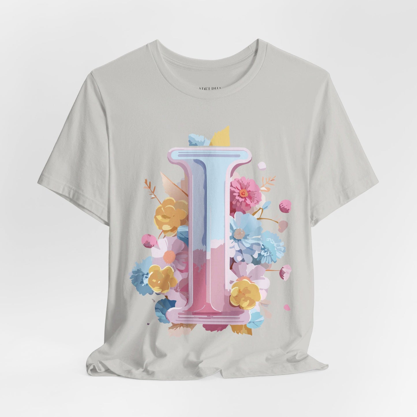 Natural Cotton Tee Shirt - Letters Collection - I Printify