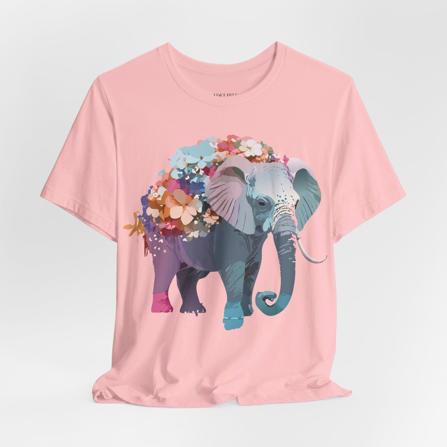 Natural Cotton Tee Shirt with Elephant Printify
