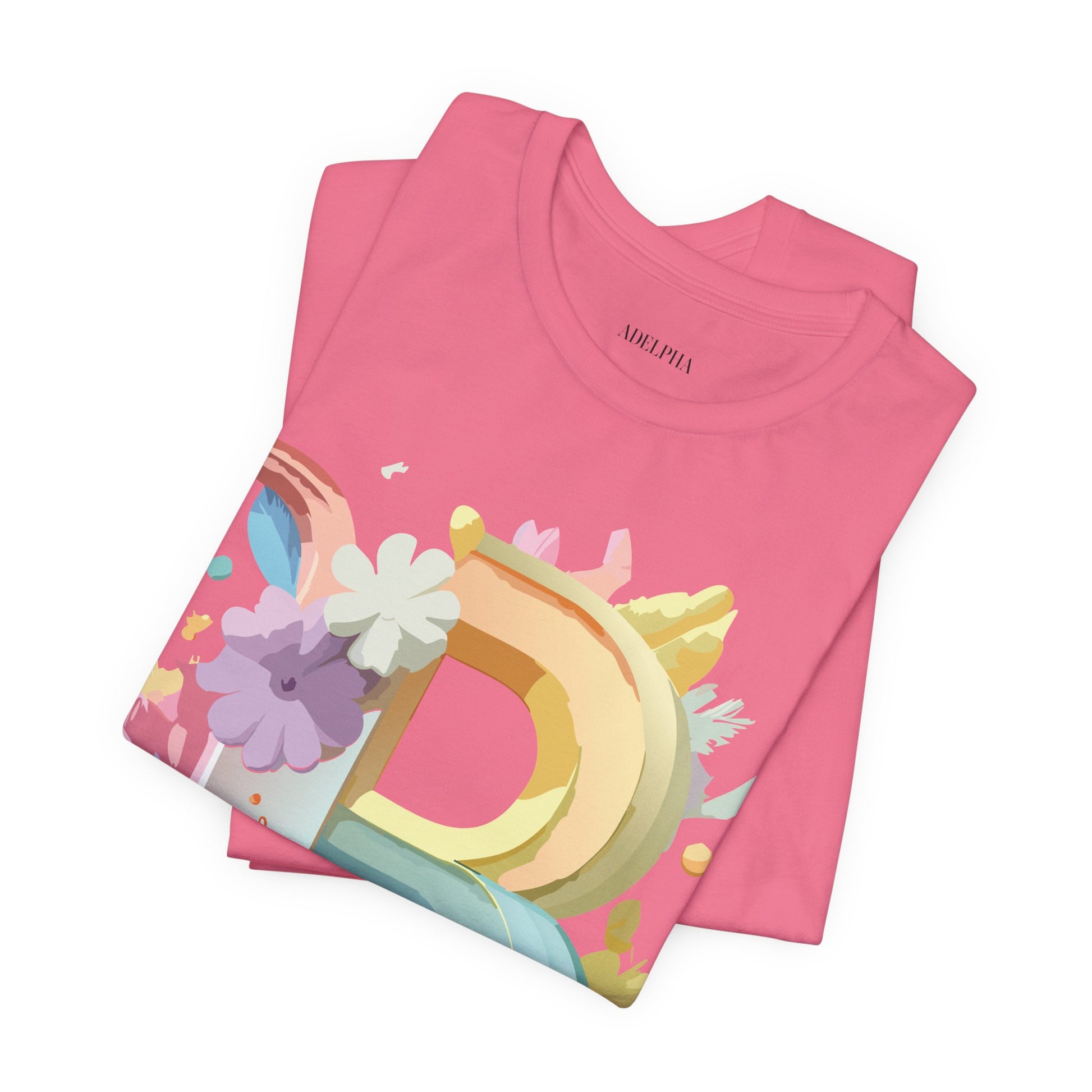 Natural Cotton Tee Shirt - Letters Collection - B Printify