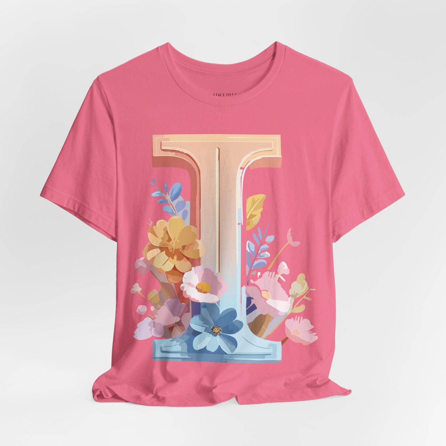 Natural Cotton Tee Shirt - Letters Collection - I Printify