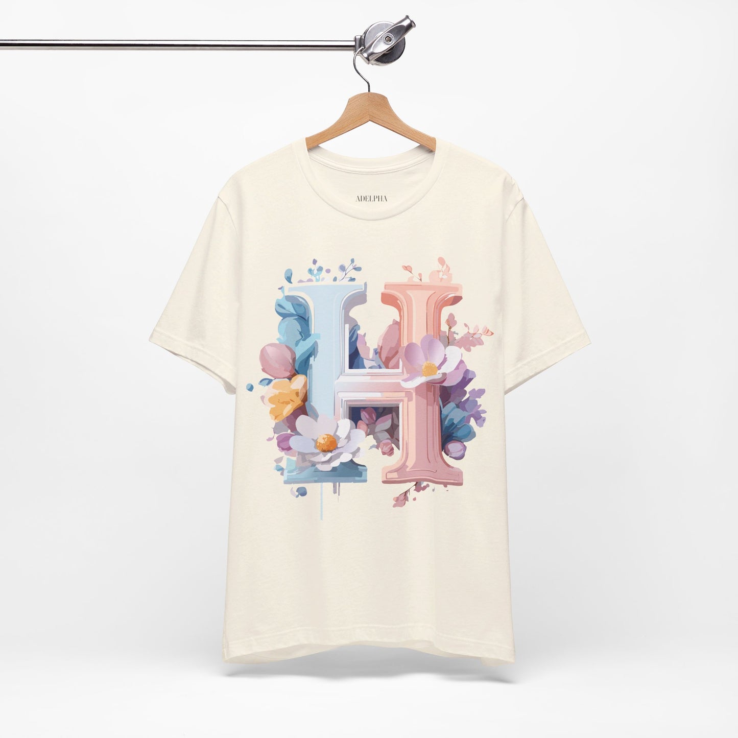 Natural Cotton Tee Shirt - Letters Collection - H Printify