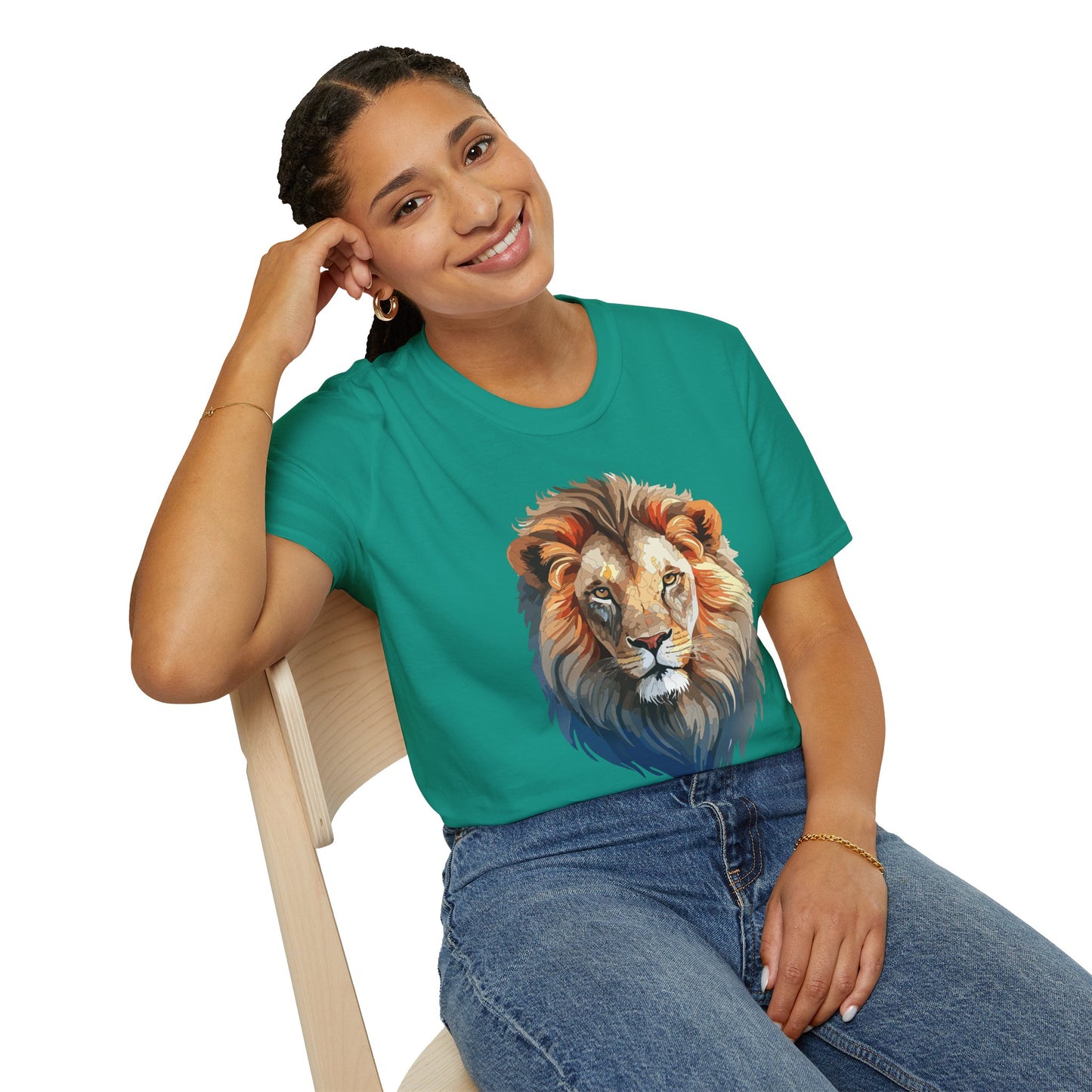 Lion Shirt, Shirt with Lion, Floral Lion Tee, Shirt with Animals