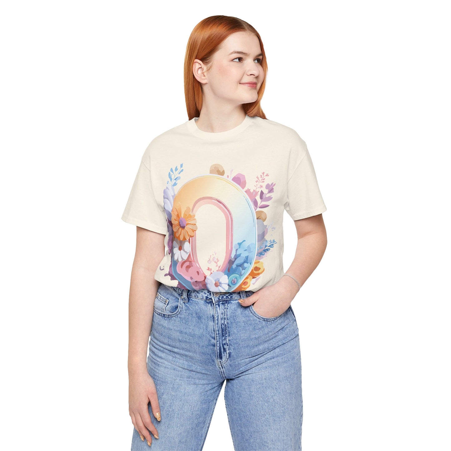 Natural Cotton Tee Shirt - Letters Collection - O Printify