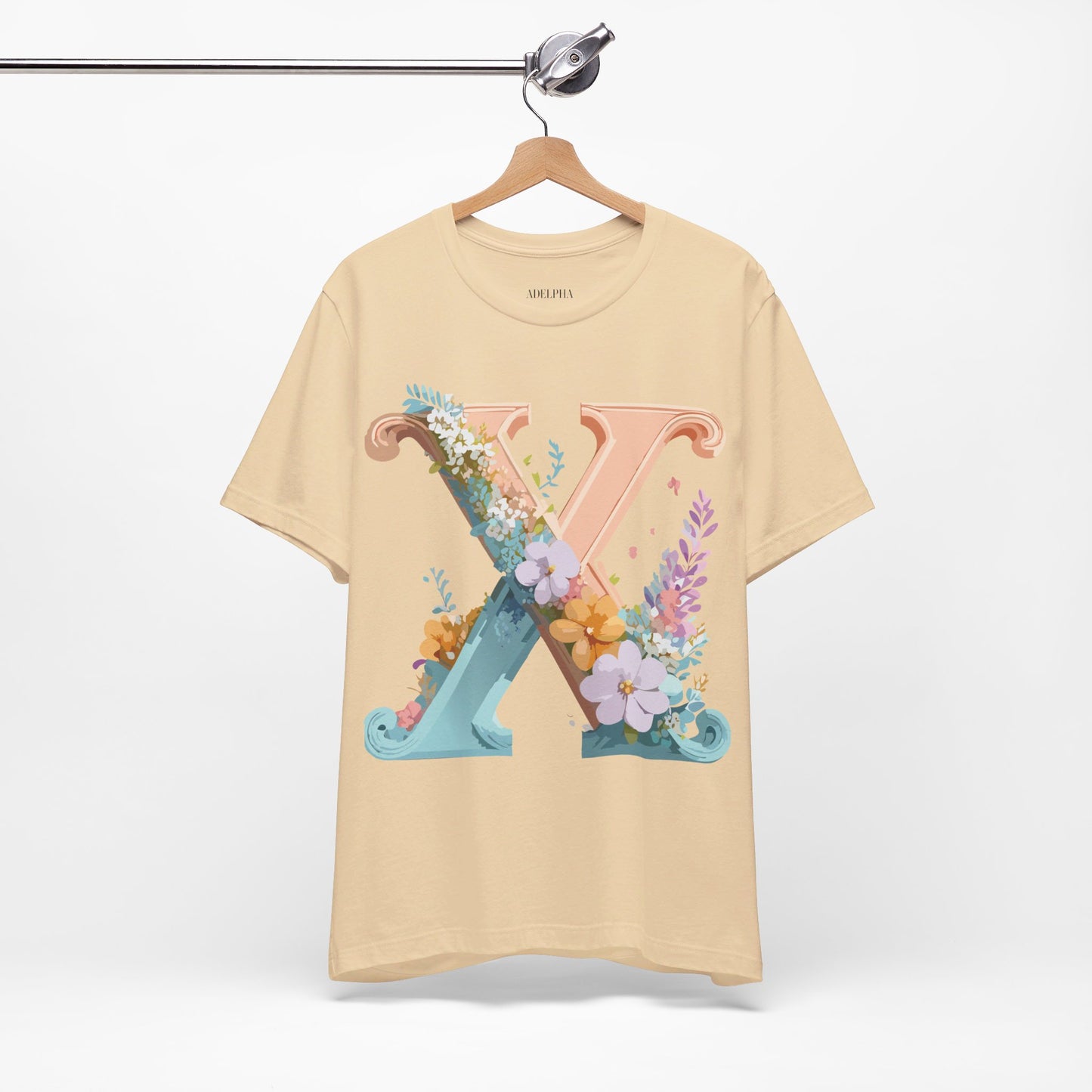 Natural Cotton Tee Shirt - Letters Collection - X Printify