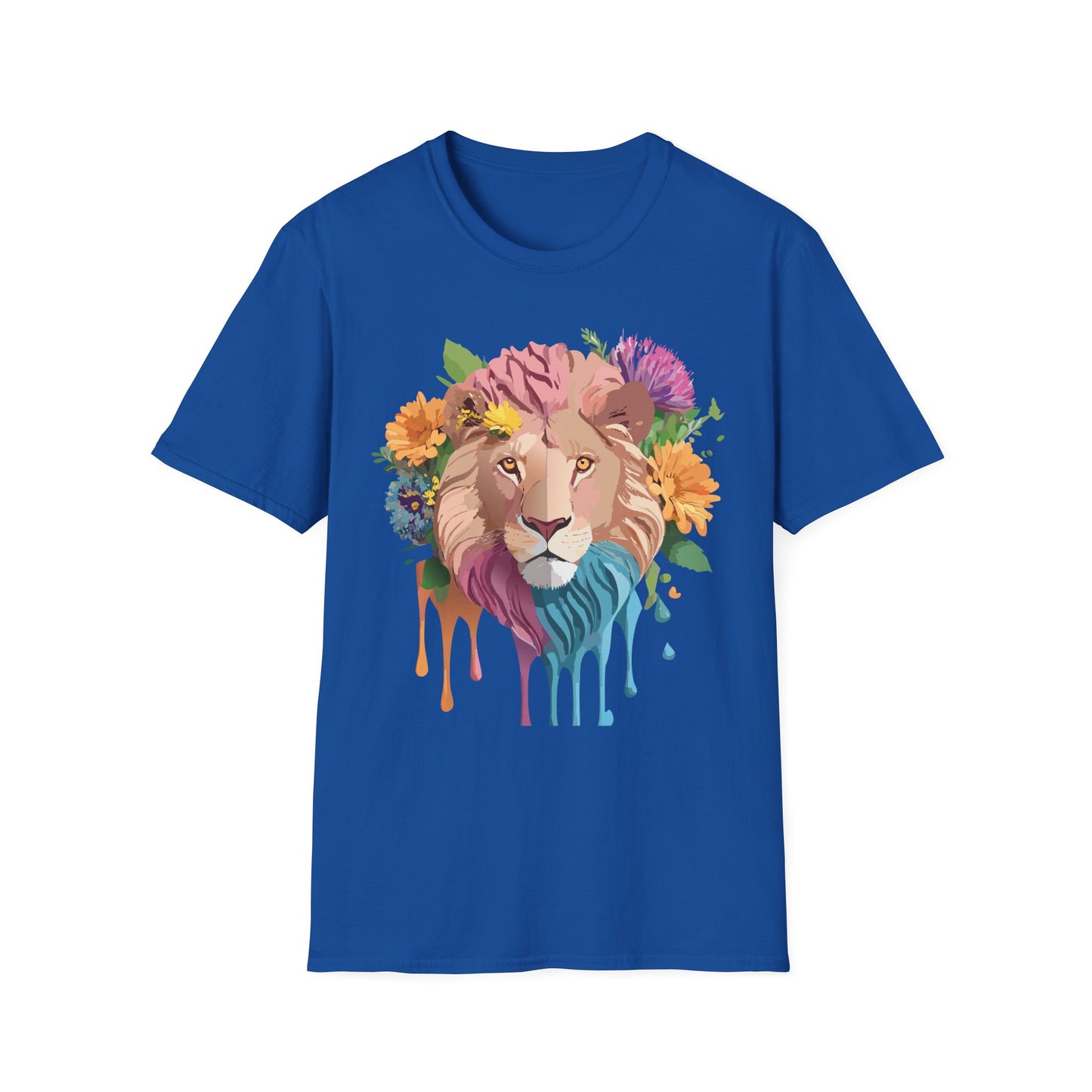Lion Shirt, Shirt with Lion, Floral Lion Tee, Shirt with Animals