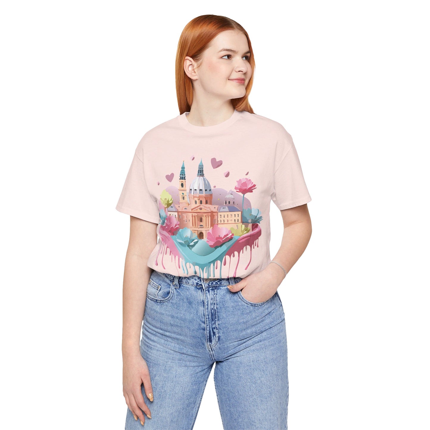 Natural Cotton Tee Shirt - Beautiful Places Collection - Prague Printify
