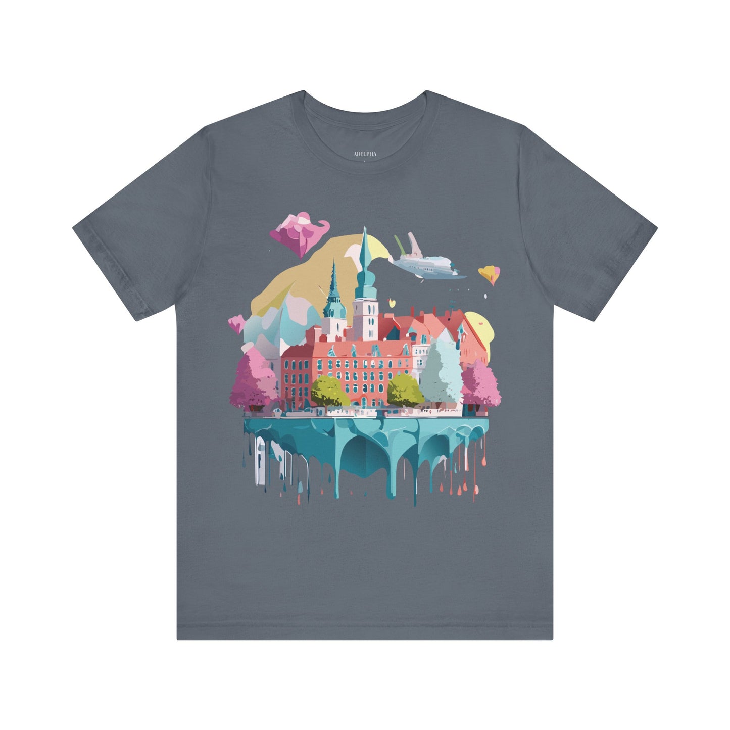 Natural Cotton Tee Shirt - Beautiful Places Collection - Warnemünde and Rostock - Germany Printify