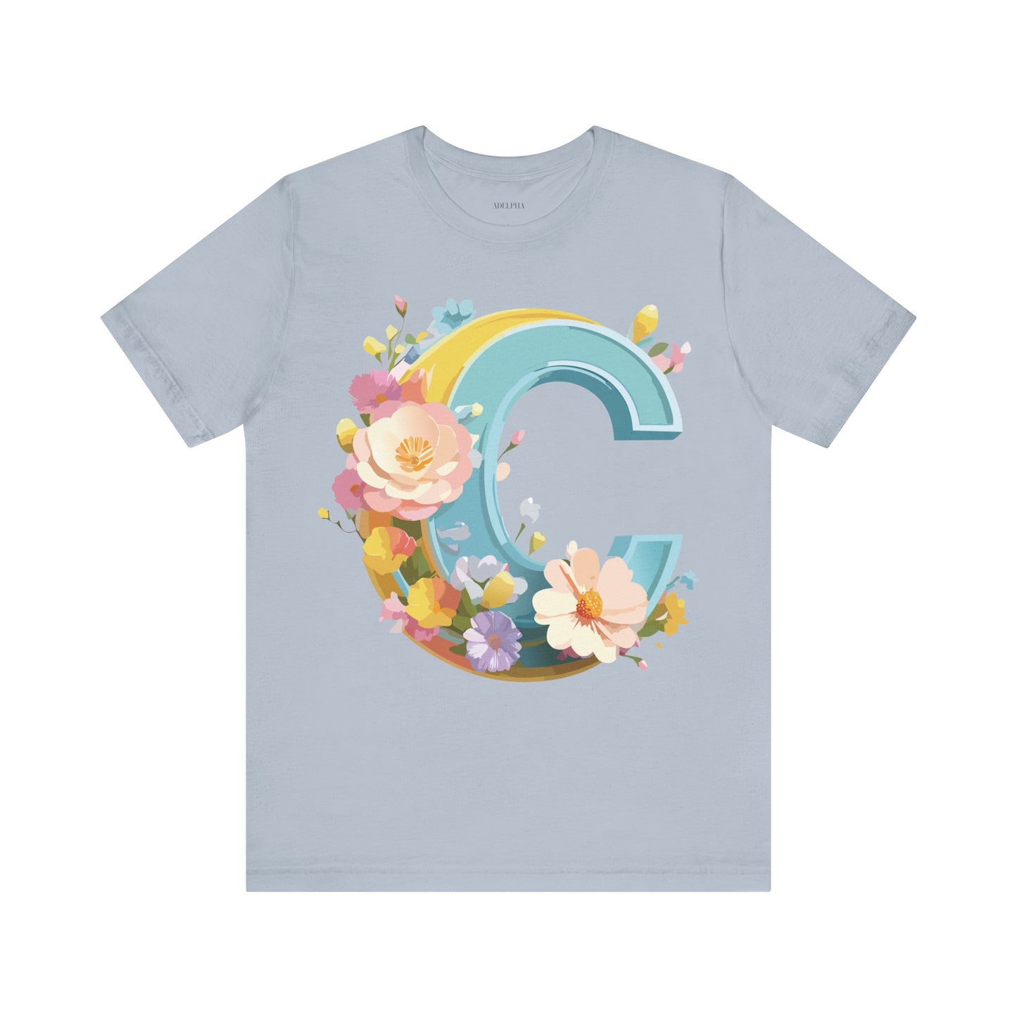 Natural Cotton Tee Shirt - Letters Collection - C Printify