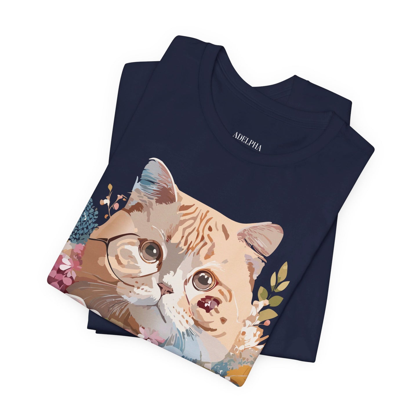 Natural Cotton Tee Shirt with Cat Printify