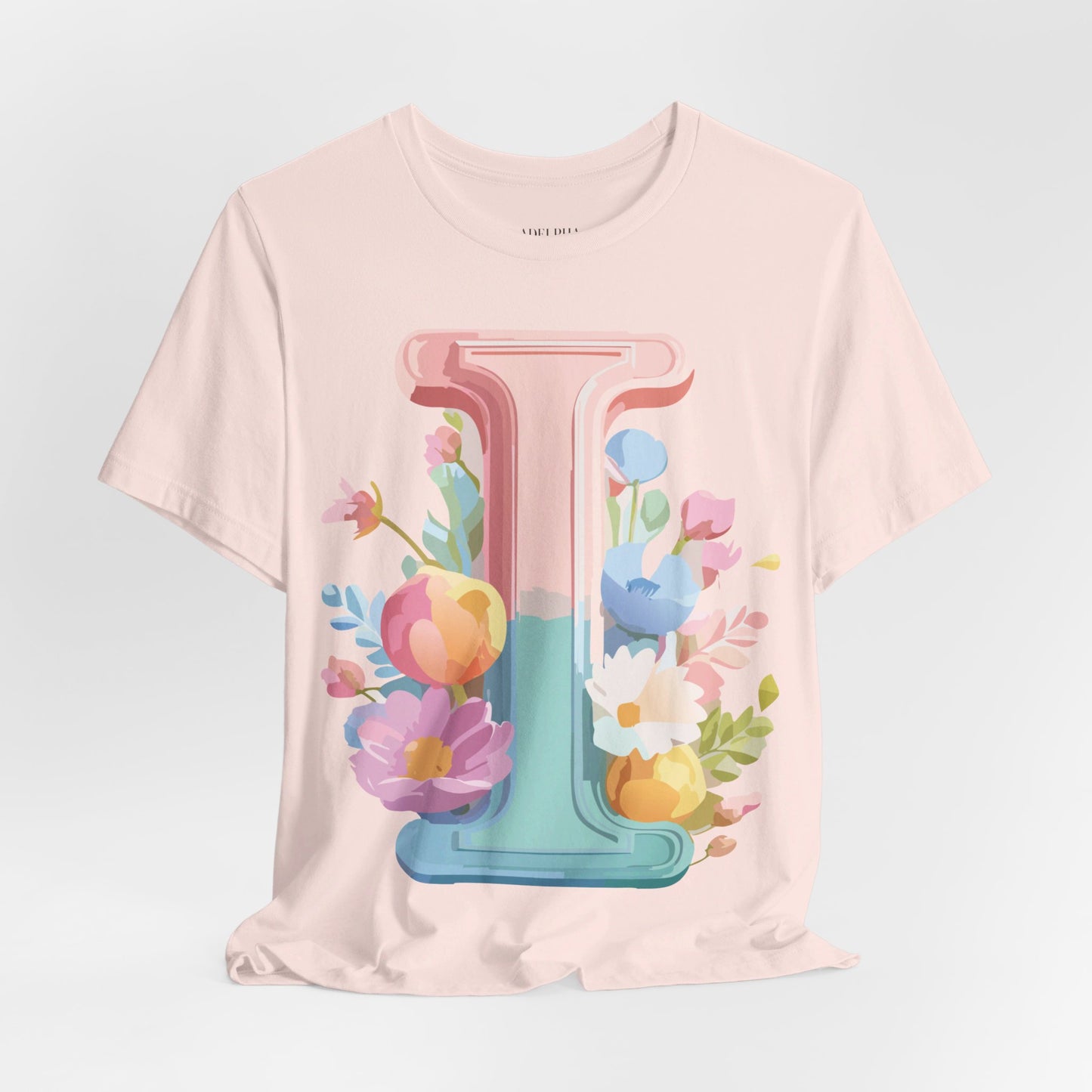 Natural Cotton Tee Shirt - Letters Collection - I Printify
