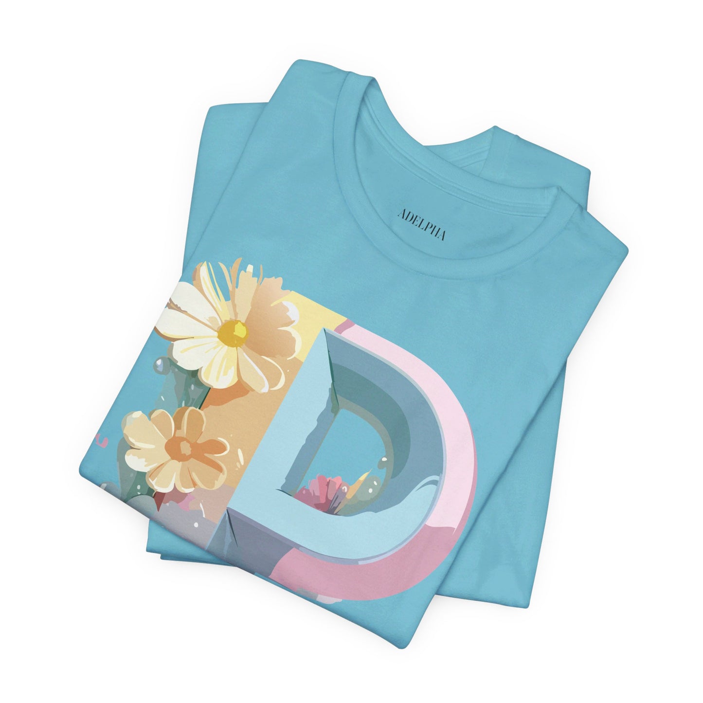 Natural Cotton Tee Shirt - Letters Collection - P Printify