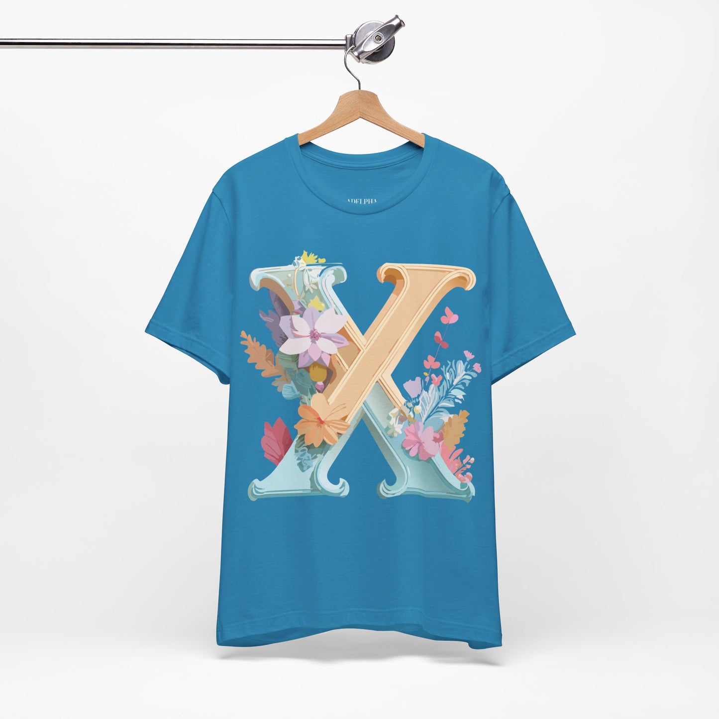 Natural Cotton Tee Shirt - Letters Collection - X Printify