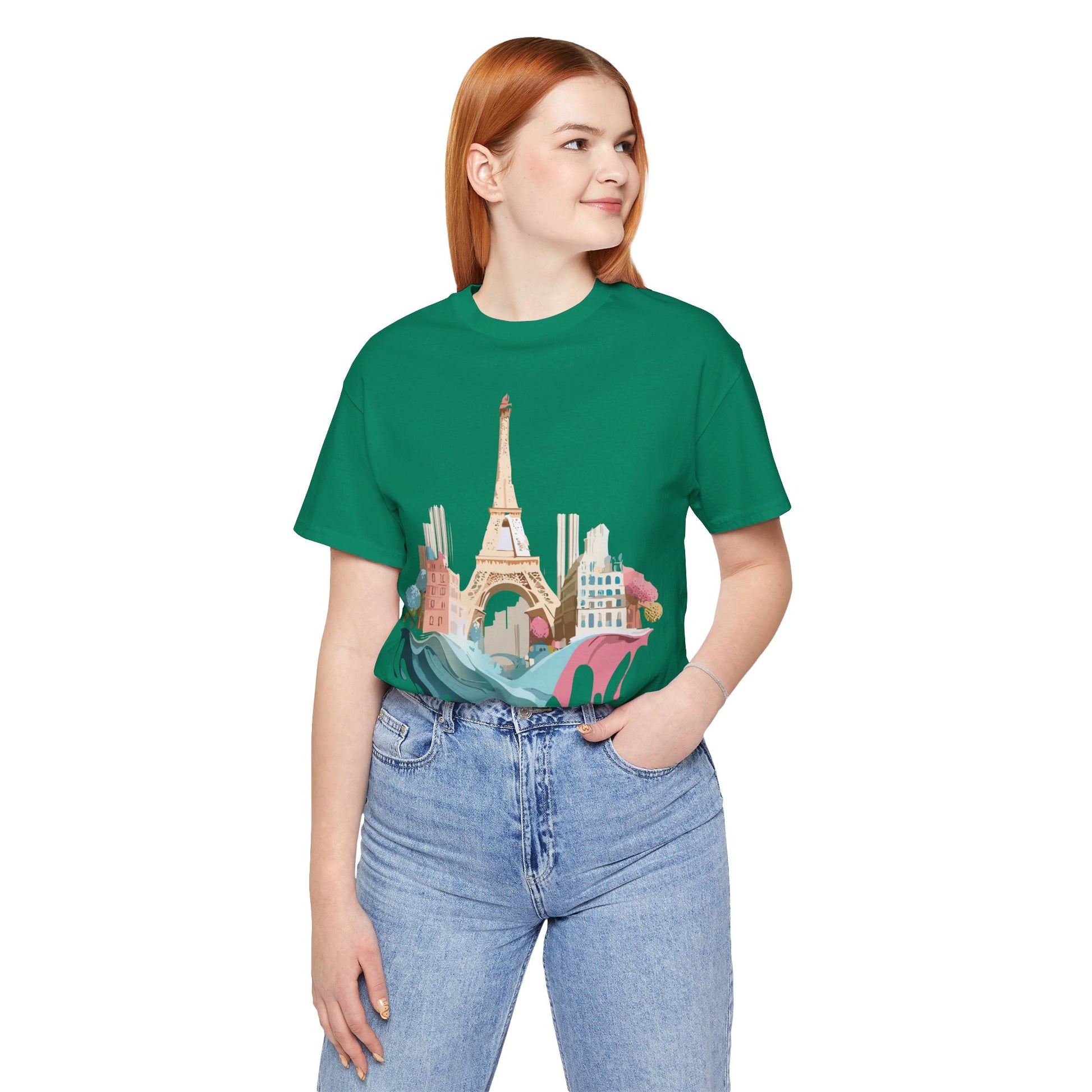 Natural Cotton Tee Shirt - Beautiful Places Collection - Paris Printify