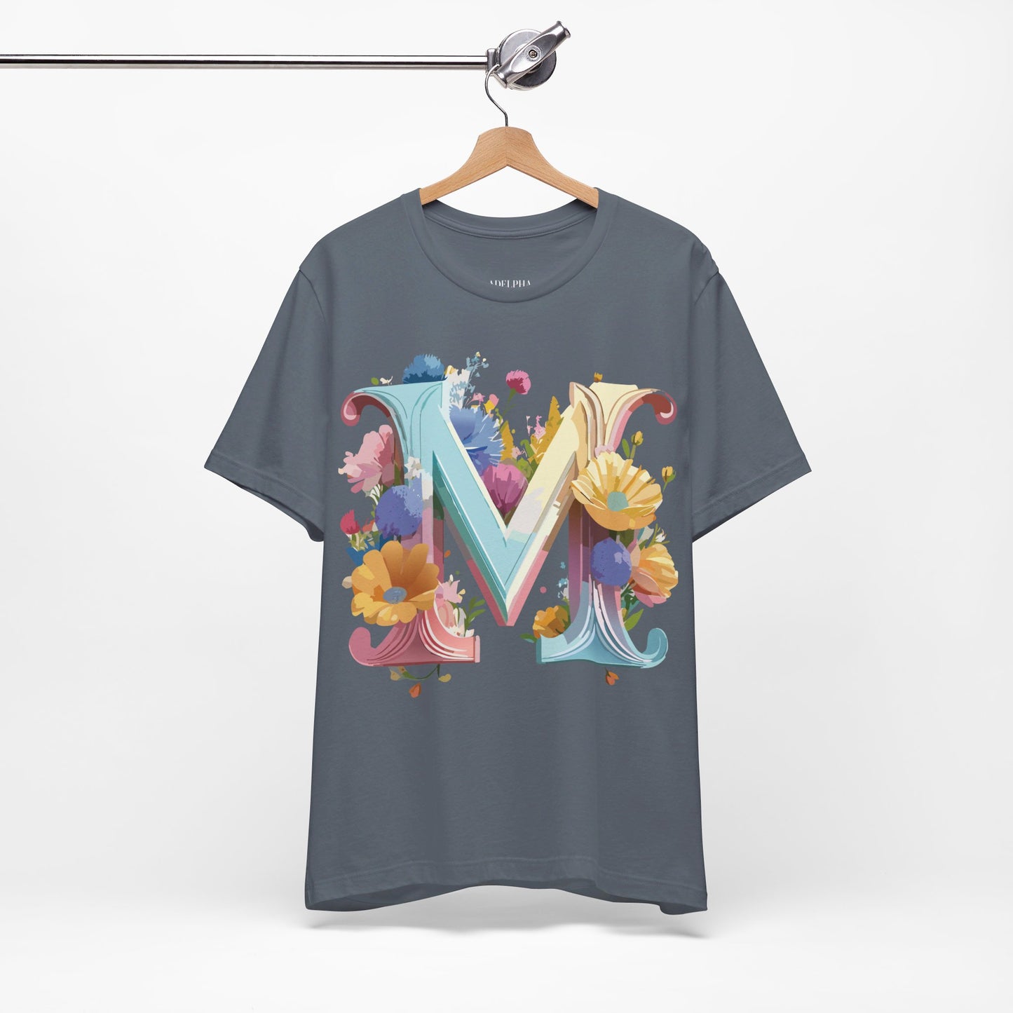 Natural Cotton Tee Shirt - Letters Collection - M Printify