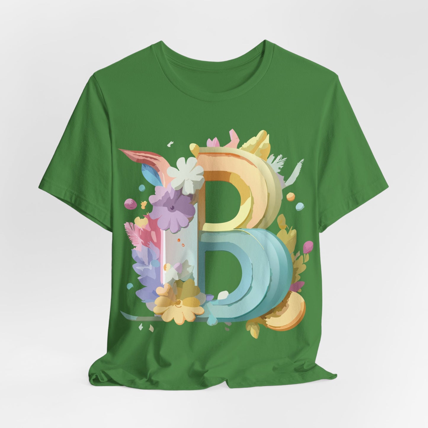 Natural Cotton Tee Shirt - Letters Collection - B Printify