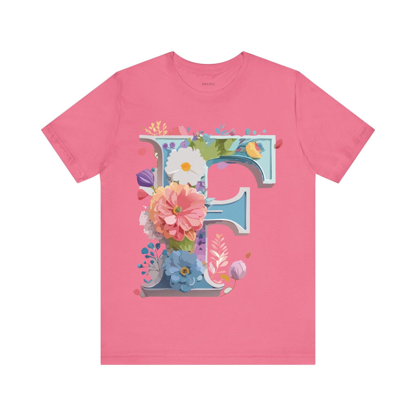 Natural Cotton Tee Shirt - Letters Collection - F Printify