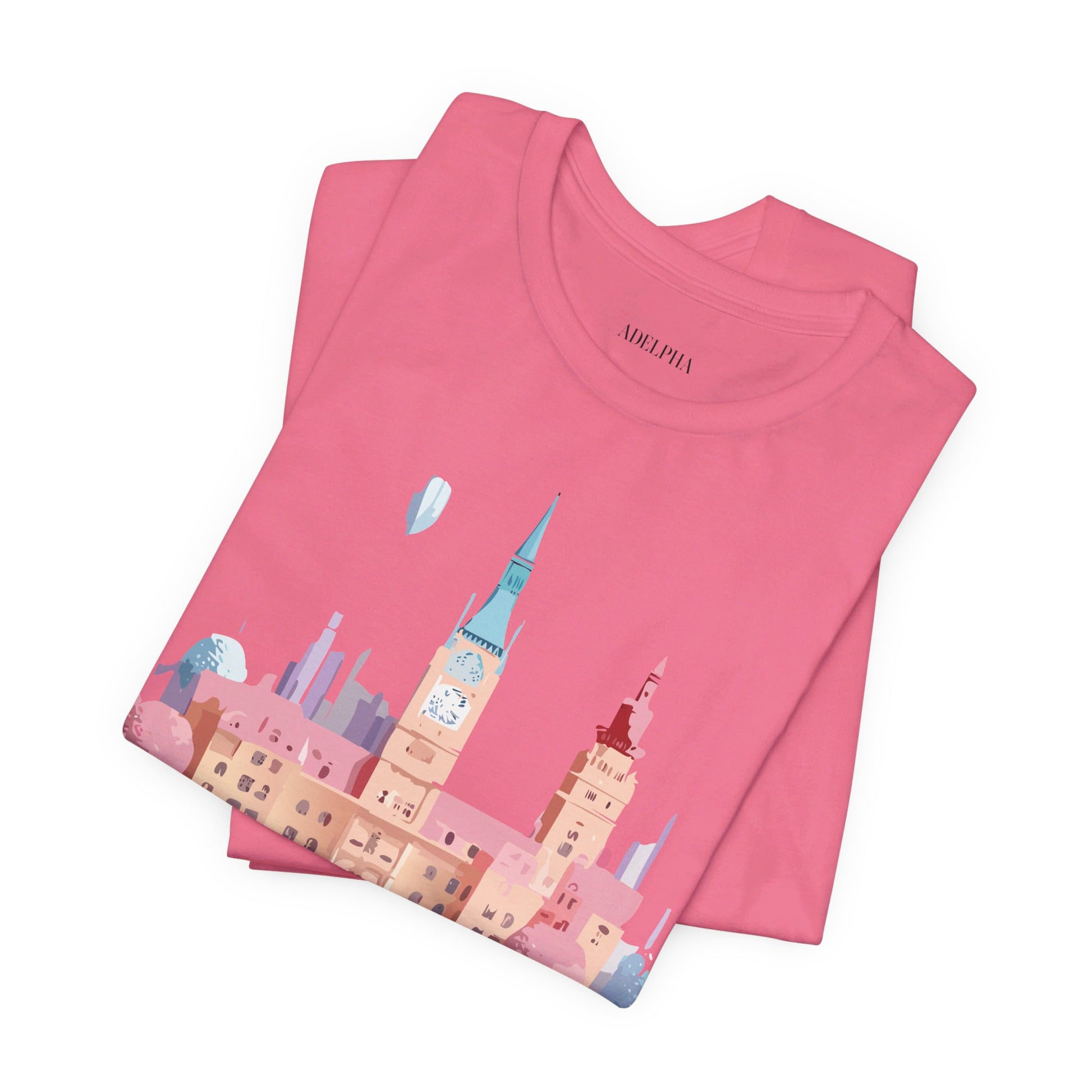 Natural Cotton Tee Shirt - Beautiful Places Collection - Prague Printify