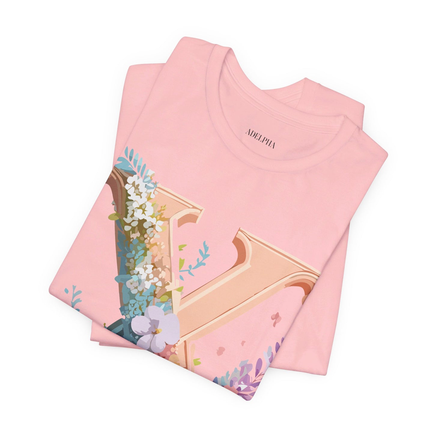 Natural Cotton Tee Shirt - Letters Collection - X Printify