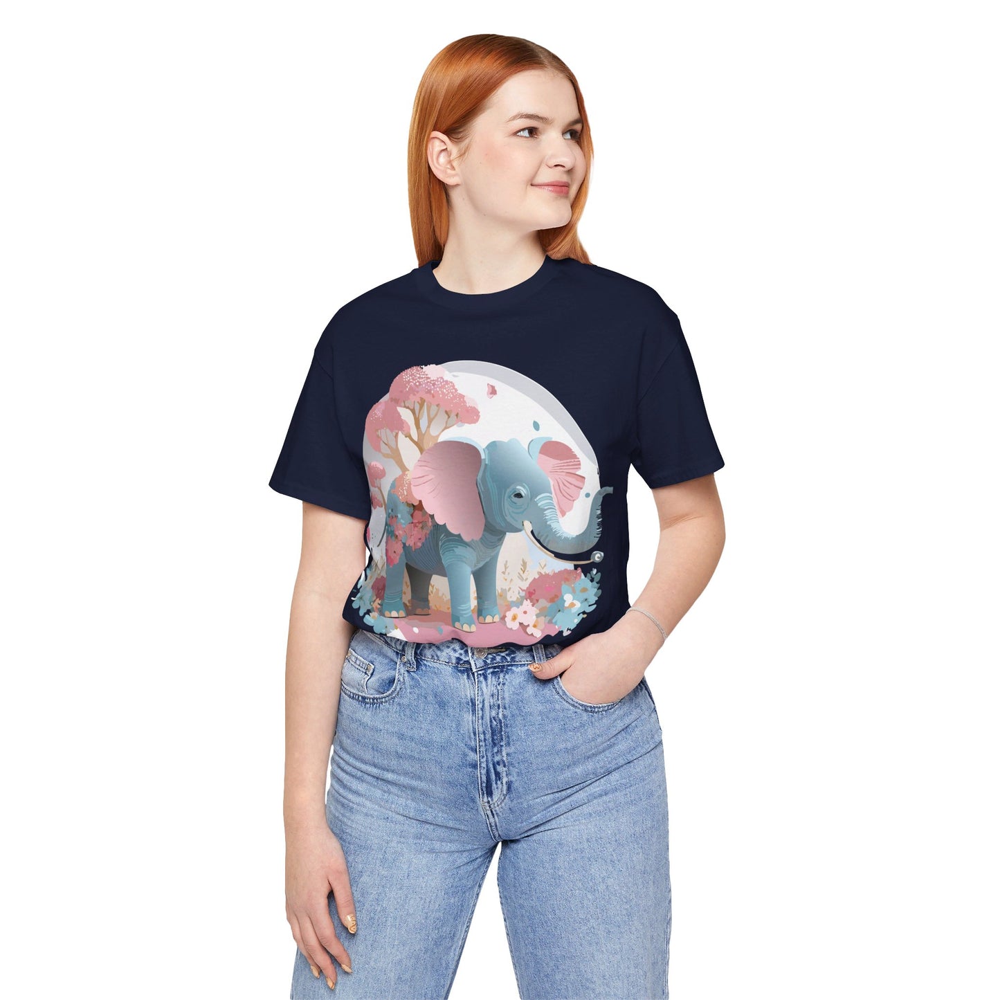 Natural Cotton Tee Shirt with Elephant Printify