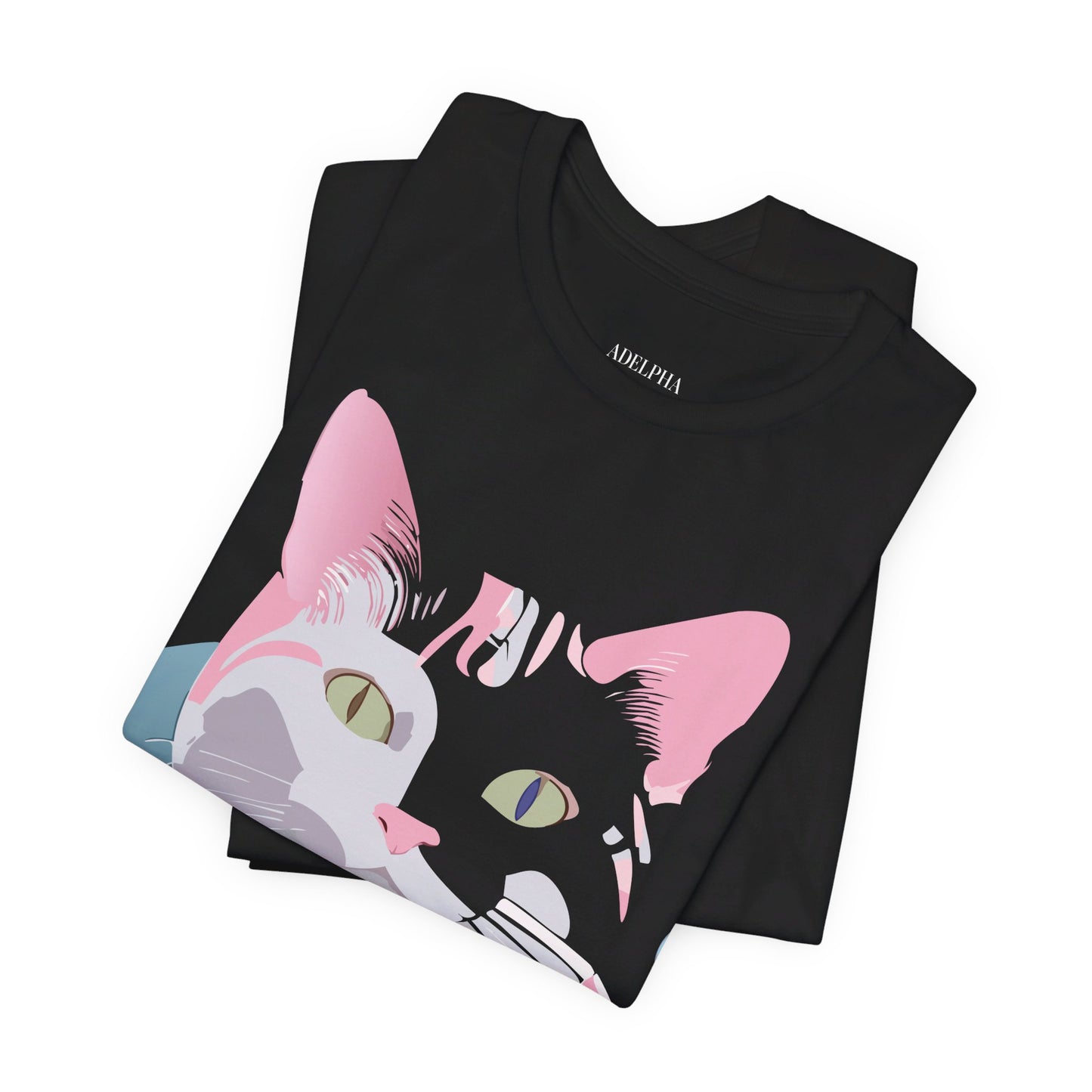 Natural Cotton Tee Shirt with Cat Printify