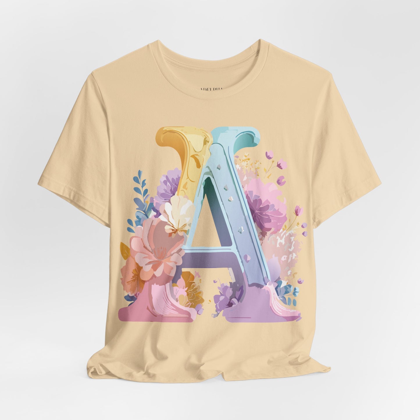 Natural Cotton Tee Shirt - Letters Collection - A Printify